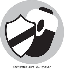 Computer mouse shield, illustration, vector, on a white background.