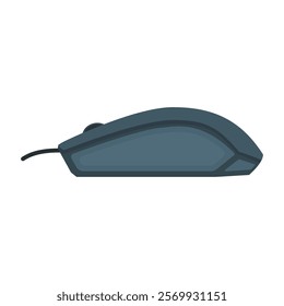 Computer mouse side view flat vector design isolated on a white background