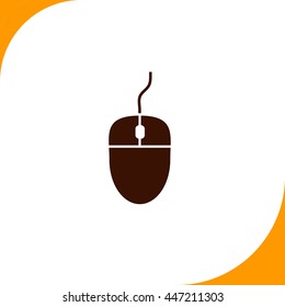 Computer mouse sign. Brown icon on white background