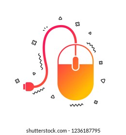 Computer mouse sign icon. Optical with wheel symbol. Colorful geometric shapes. Gradient mouse icon design.  Vector