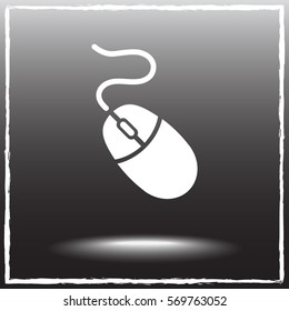 Icono de signo del mouse del equipo, ilustración vectorial. Estilo de diseño plano