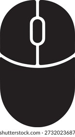 Icono de la silueta del ratón del ordenador aislado en el fondo blanco