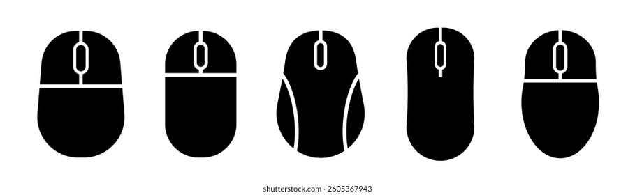 Computer mouse silhouette. Mouse icon set. Computer mouse icon .
