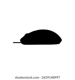 Computer mouse silhouette vector flat design.