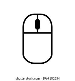 Computer mouse, simple black icon isolated on the white background