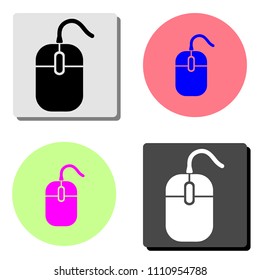 Computer Mouse. simple flat vector icon illustration on four different color backgrounds