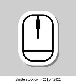 Computer mouse simple icon vector. Flat desing. Sticker with shadow on gray background.ai
