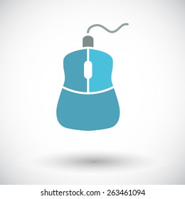 Computer Mouse. Single flat icon on white background. Vector illustration.