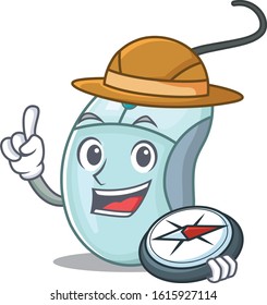 Computer mouse stylized Explorer having a compass