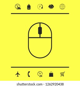 Computer mouse symbol icon. Graphic elements for your design
