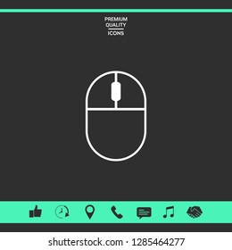 Computer mouse symbol icon. Graphic elements for your design