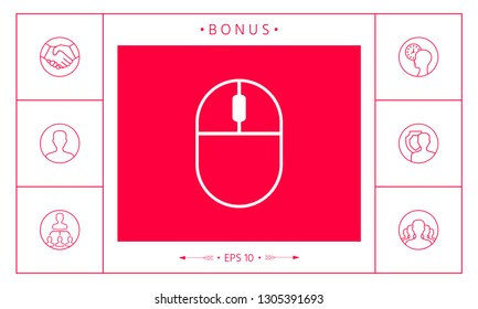 Computer mouse symbol icon. Graphic elements for your design