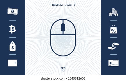 Computer mouse symbol icon. Graphic elements for your design