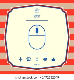 Computer mouse symbol icon. Graphic elements for your design