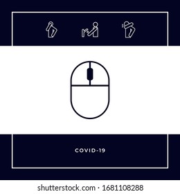 Icono de símbolo del mouse del equipo. Elementos gráficos para el diseño