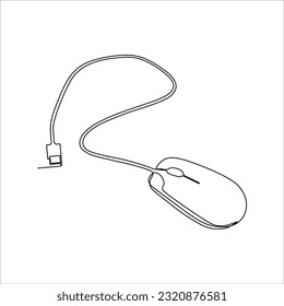  Computer mouse usb cable continuous line