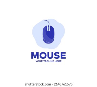 Computer mouse using PC equipment logo design. Technology concept for website design or landing web page. Computer mouse with cable vector design and illustration. 