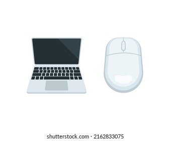 Computer and mouse Vector Emoji Set Illustrations. Computer Emoticons