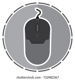 Computer mouse vector icon circle line on around