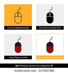 Computer Mouse vector icon collection for website design, app, UI, isolated on background. Icon set. EPS 10 vector illustration.