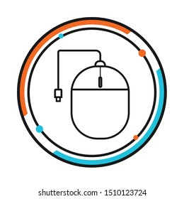 Computer mouse vector icon flat design