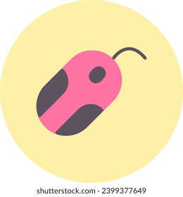 Computer Mouse Vector Icon Flat Circle Style
