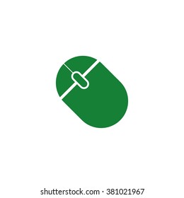 Computer mouse. Vector icon green
