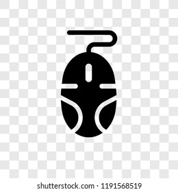 Computer Mouse vector icon isolated on transparent background, Computer Mouse transparency logo concept