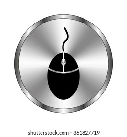 Computer mouse - vector icon;  metal button