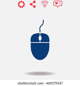 Computer mouse vector icon on white background.
