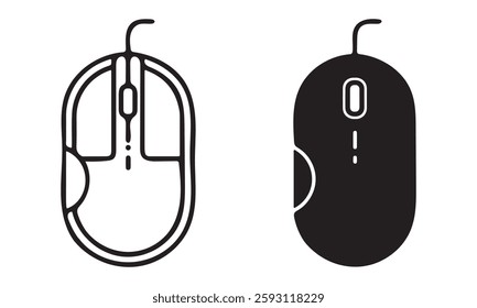 Computer mouse vector icon set