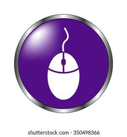 Computer mouse - vector icon; violet button