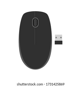 Computer mouse vector icon, wireless mouse, usb, isolated on white backgound