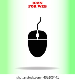 Computer mouse web icon. Black illustration on white background