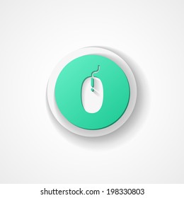 Computer mouse web icon on white background