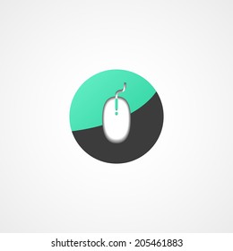 Computer mouse web icon on white background