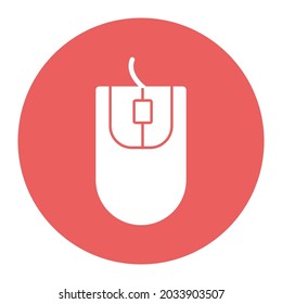 Computer Mouse white glyph with color background vector icon which can easily modify or edit 