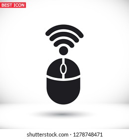 Computer mouse Wi fi icon vector