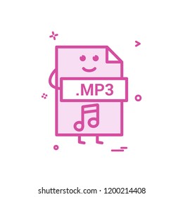 Computer mp3 file format type icon vector design