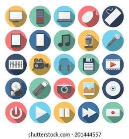 computer & multimedia icons set 