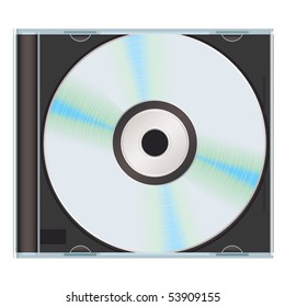 Computer or music cd with black cd case and blank label
