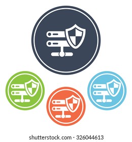 Computer net under protection icon