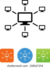 Computer network with admin in the center icon