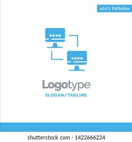 Computer, Network, Computing, Computers Blue Business Logo Template