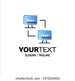 Computer, Network, Computing, Computers Business Logo Template. Flat Color