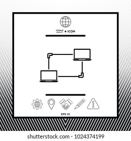 Computer Network, Data Exchange, Transfer Concept Icon