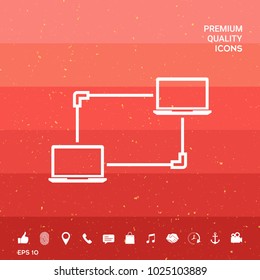 Computer Network, Data Exchange, Transfer Concept Icon