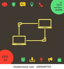 Computer Network, Data Exchange, Transfer Concept Icon