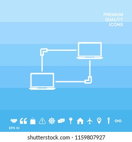 Computer Network, Data Exchange, Transfer Concept Icon