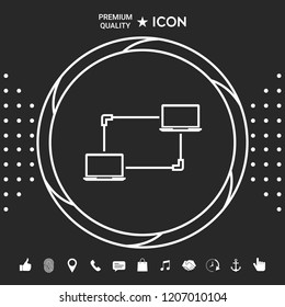 Computer Network, Data Exchange, Transfer Concept Icon